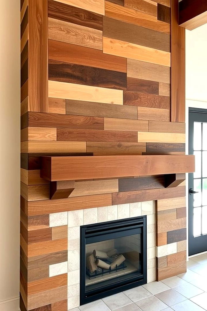 Reclaimed Wood Accents - 22 Farmhouse Fireplace Tile Ideas