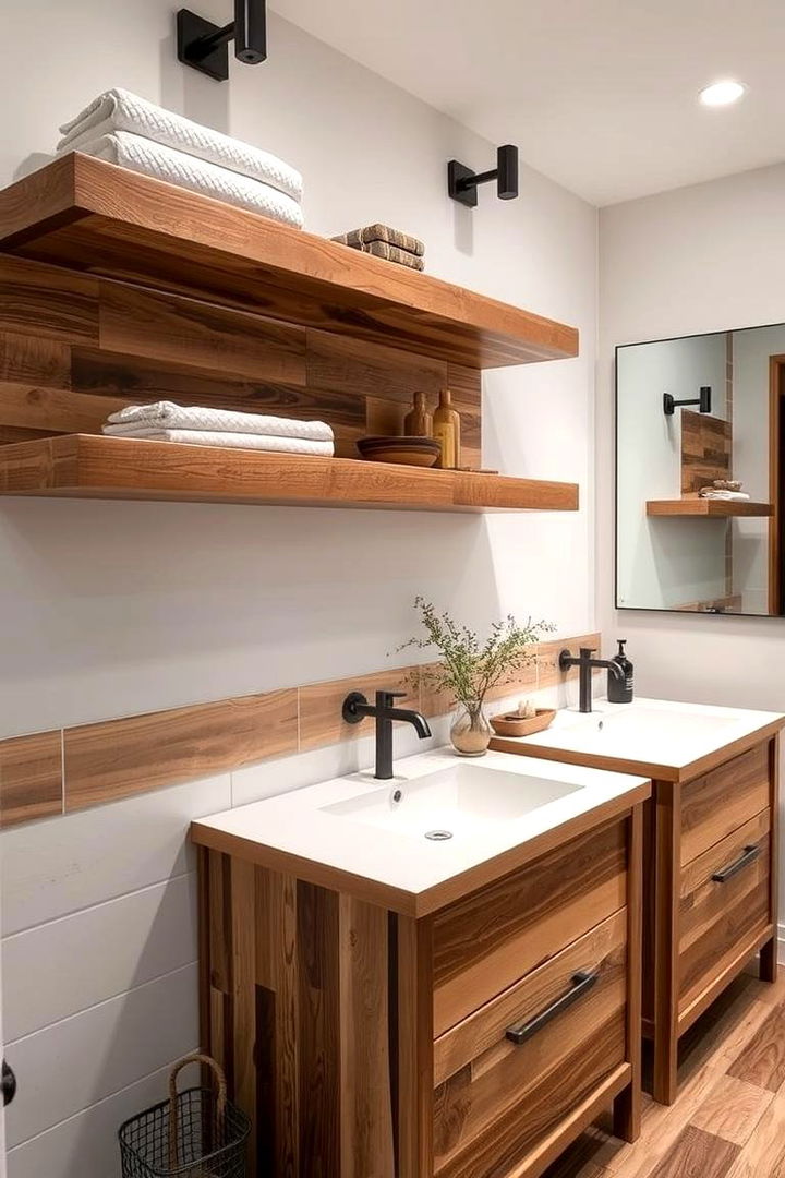 Reclaimed Wood Accents - 22 Green Bathroom Ideas