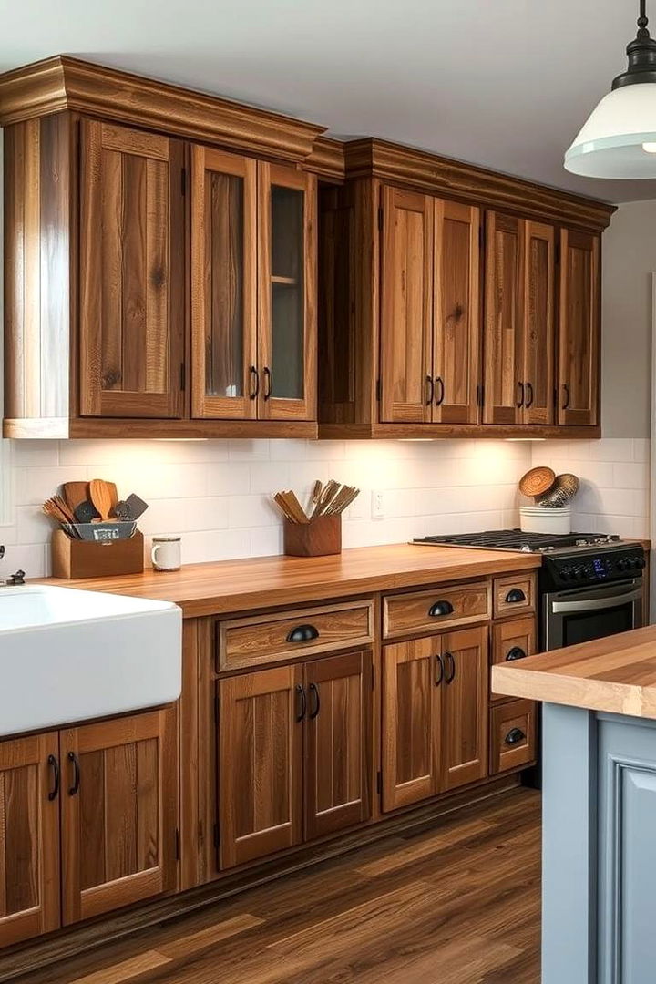 Reclaimed Wood Cabinets - 22 Rustic Kitchen Ideas