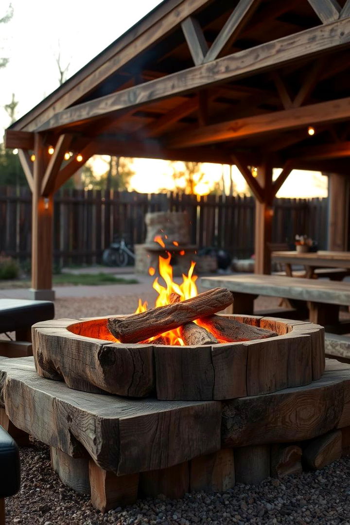 Reclaimed Wood Fire Pit - 22 Rustic Fire Pit Ideas