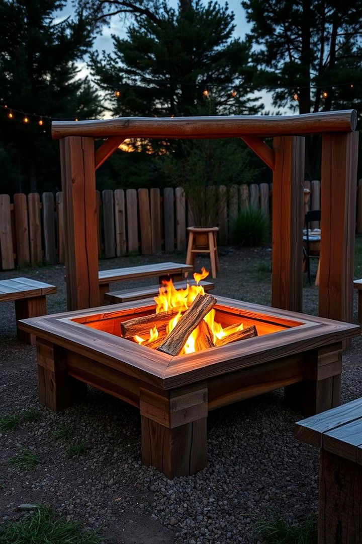 Reclaimed Wood Fire Pit - 22 Rustic Outdoor Fireplace Ideas