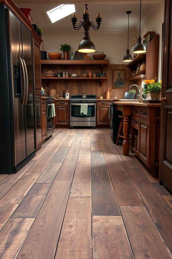Reclaimed Wood Flooring - 22 Kitchen Flooring Ideas