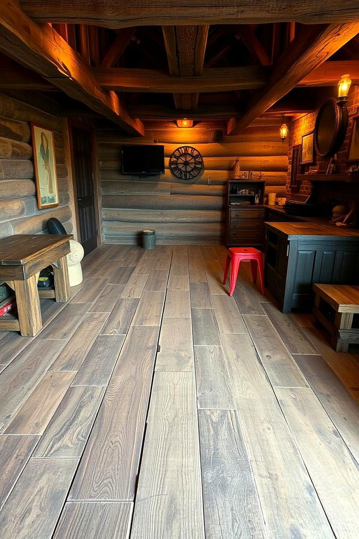Reclaimed Wood Flooring - 22 Man Cave Flooring Ideas
