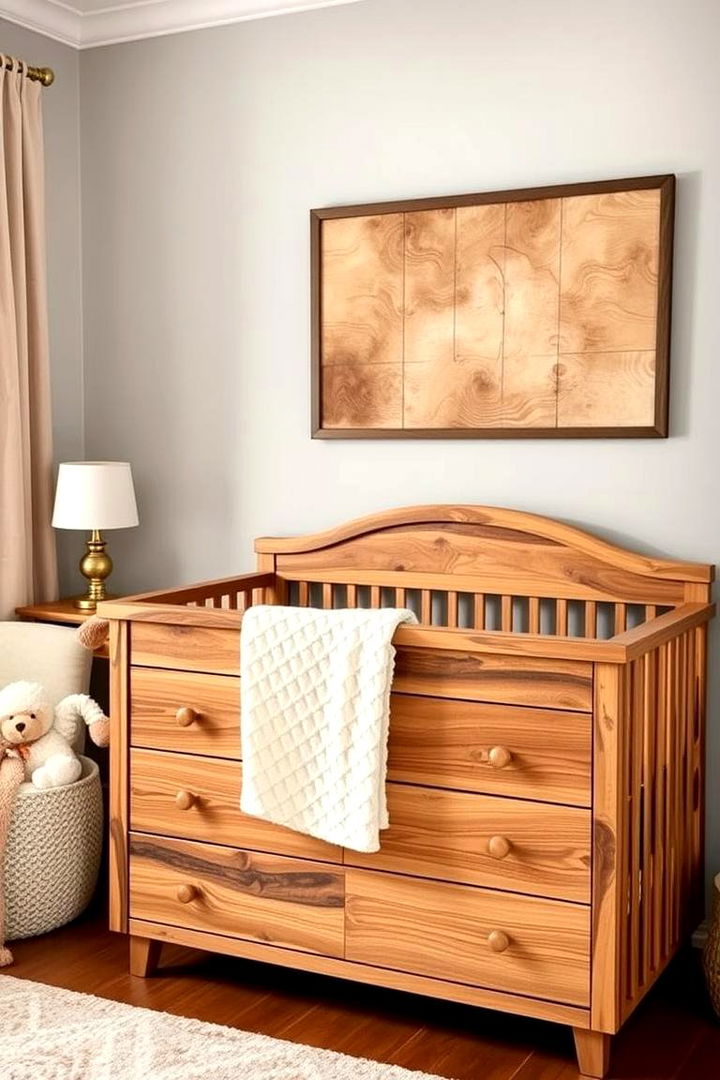 Reclaimed Wood Furniture Statement - 22 Farmhouse Nursery Ideas