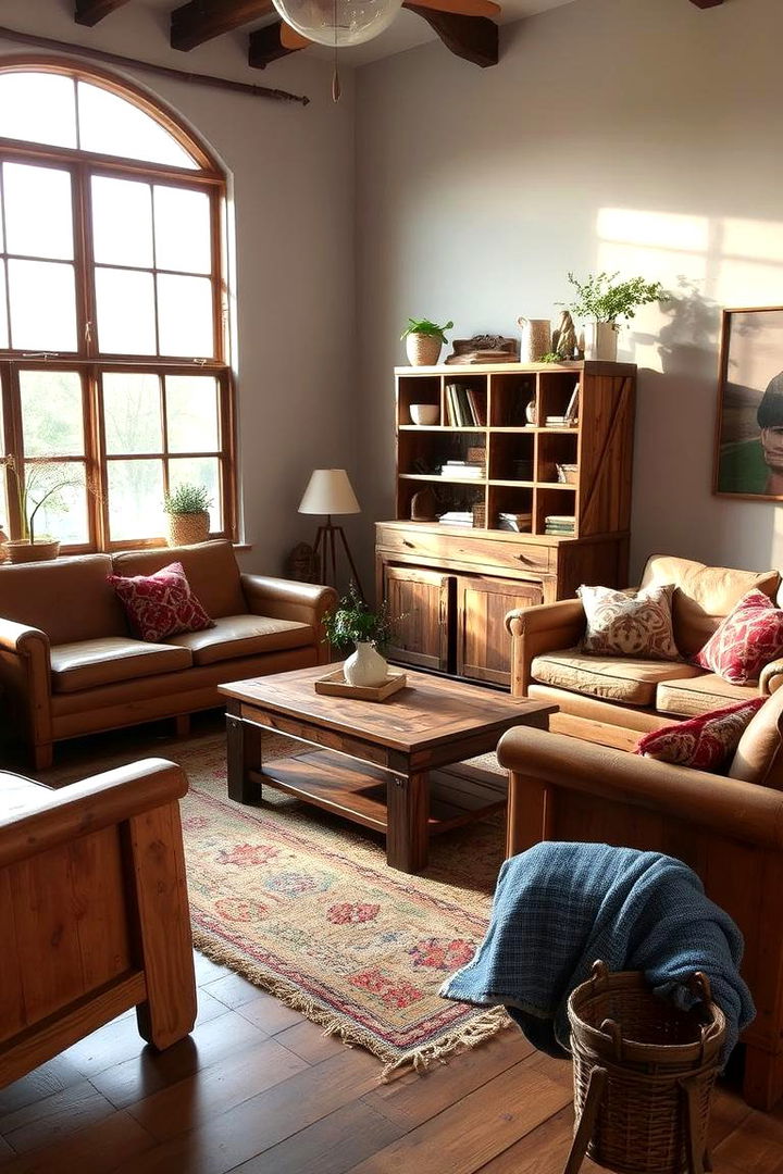 Reclaimed Wood Furniture - 22 Earthy Living Room Decor Ideas