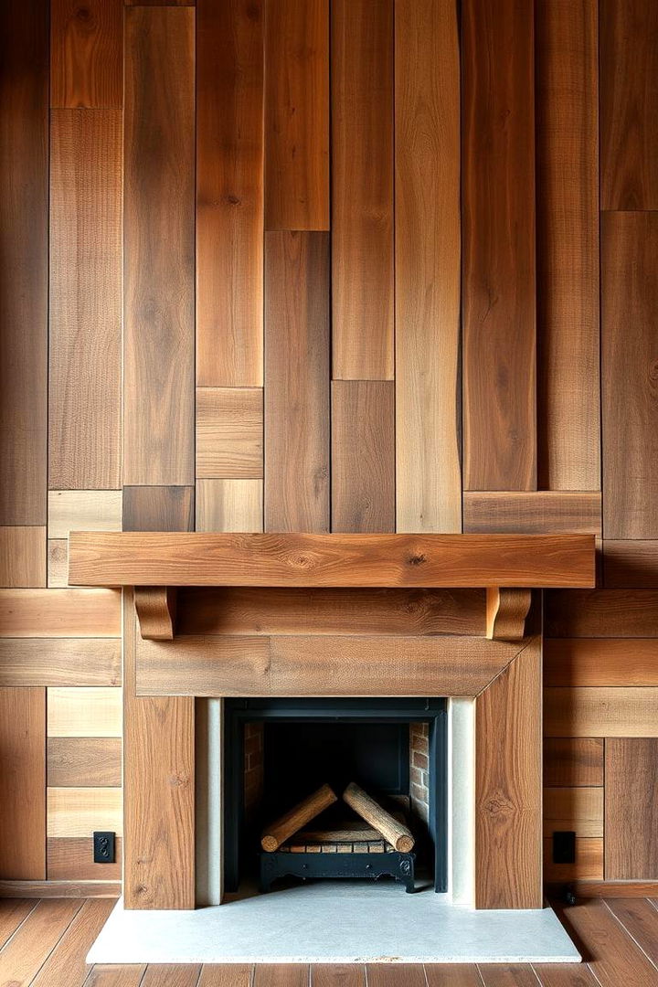 Reclaimed Wood Paneling - 22 Fireplace Wall Ideas