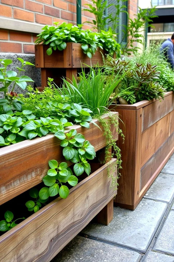 Reclaimed Wood Planters Garden - 22 Urban Garden Ideas