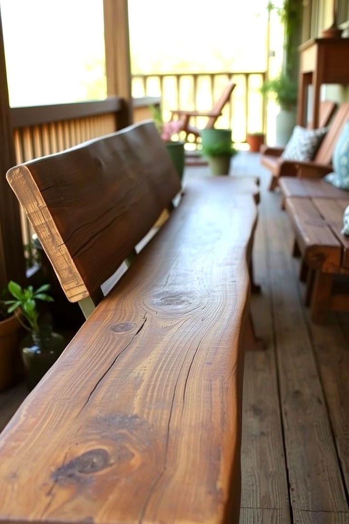 Reclaimed Wood Revival Bench - 22 Front Porch Bench Ideas