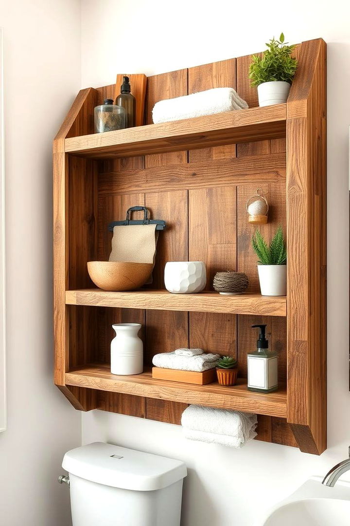 Reclaimed Wood Shelves - 22 Earthy Bathroom Ideas