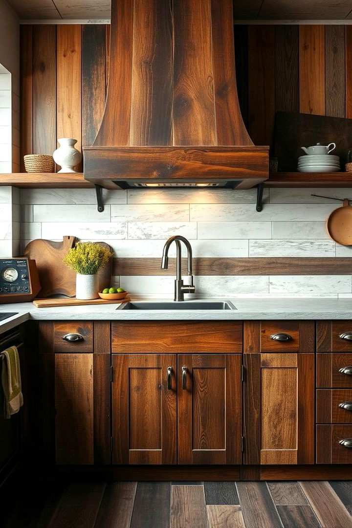 Reclaimed Wood Splashback - 22 Kitchen Splashback Ideas