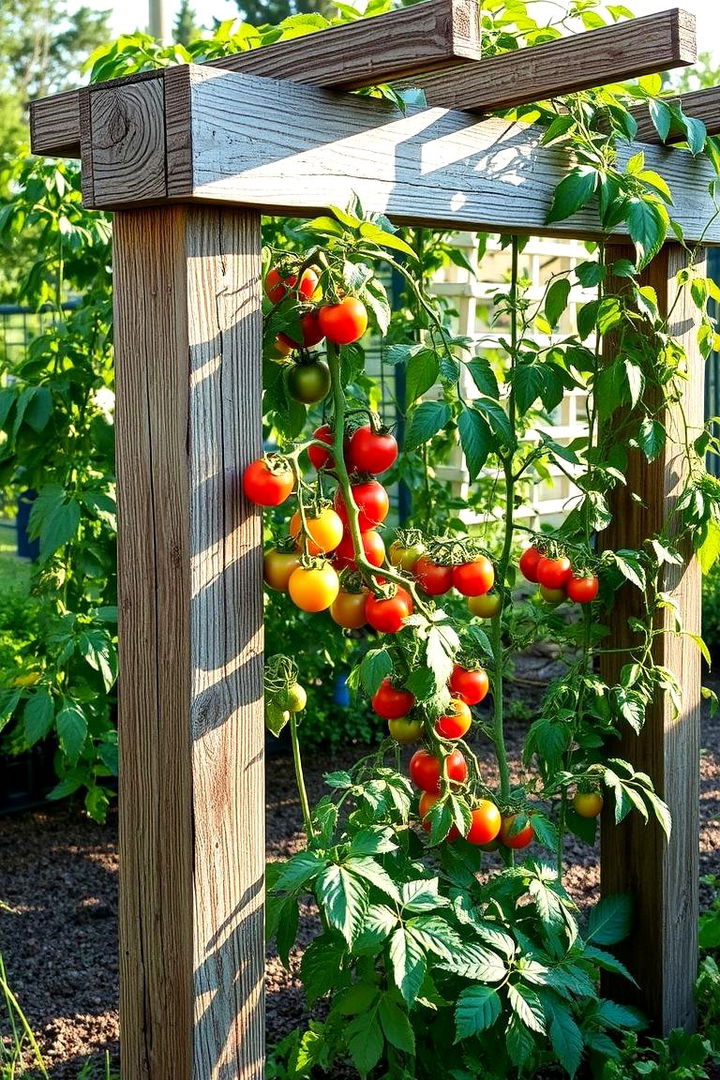 Reclaimed Wood Tomato Trellis Charm - 22 Tomato Trellis Ideas