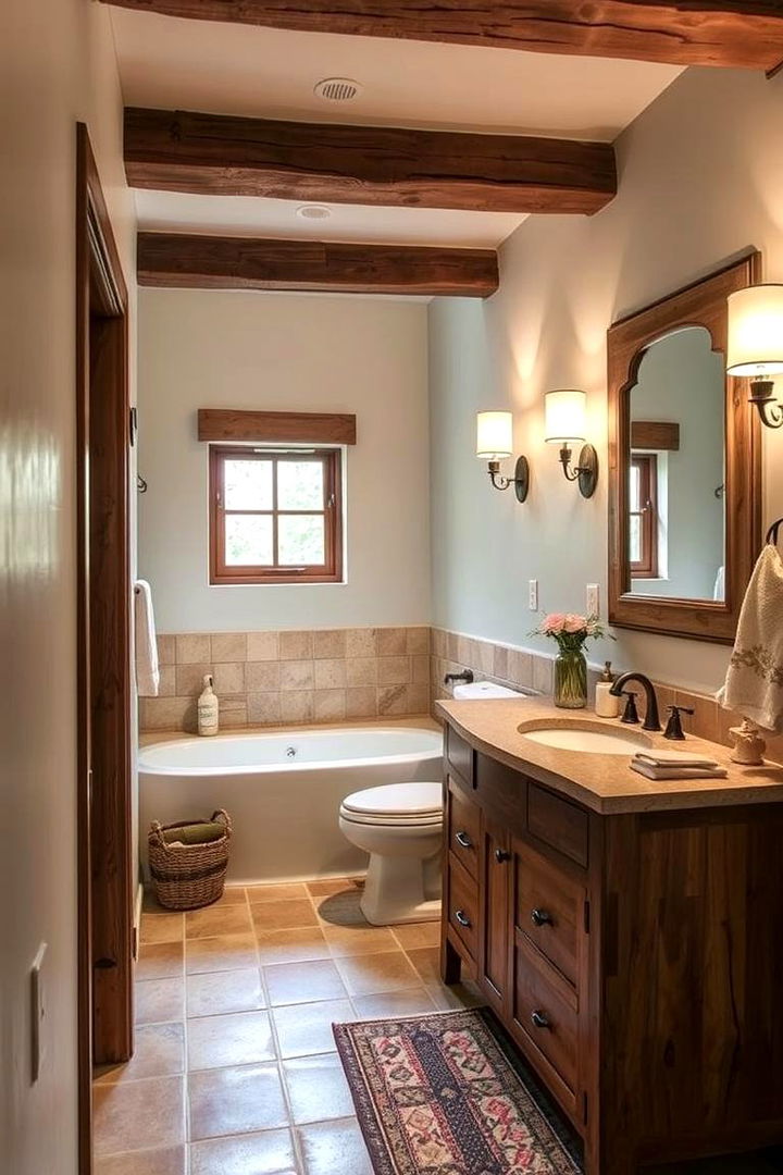 Reclaimed Wood Touches - 22 Tuscan Bathroom Ideas