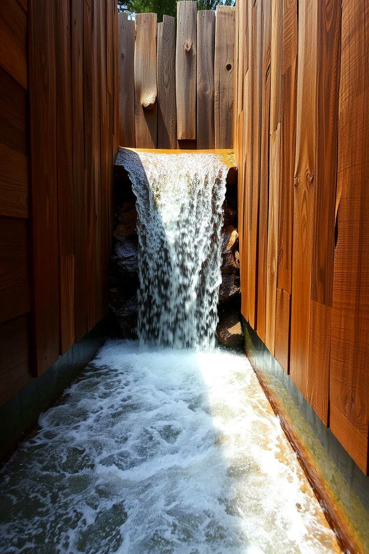 Reclaimed Wood Waterfall - 22 Backyard Waterfall Ideas