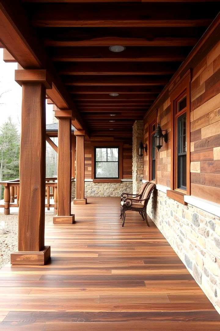 Reclaimed Wood and Stone Blend - 22 Rustic Porch Ideas
