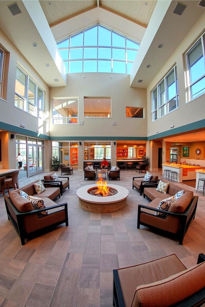 Recreational Lounge with Firepit - 22 Patio Ideas With Firepit