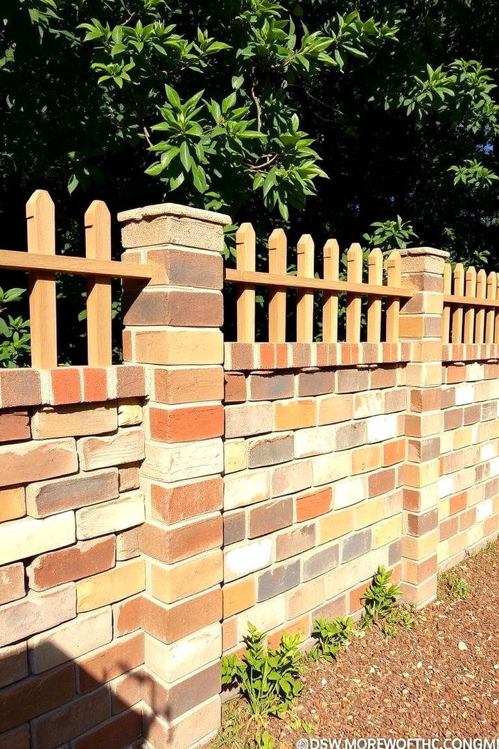Recycled Brick Fence for Sustainability - 22 Brick Fence Ideas