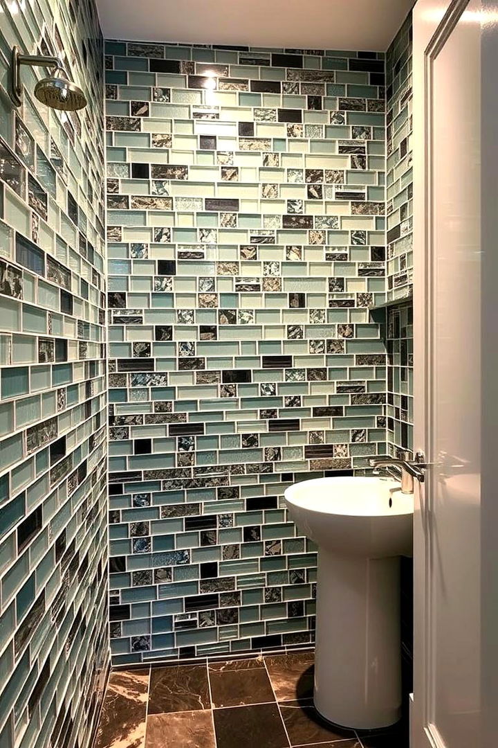 Recycled Glass Tile Brilliance - 22 Mudroom Floor Ideas