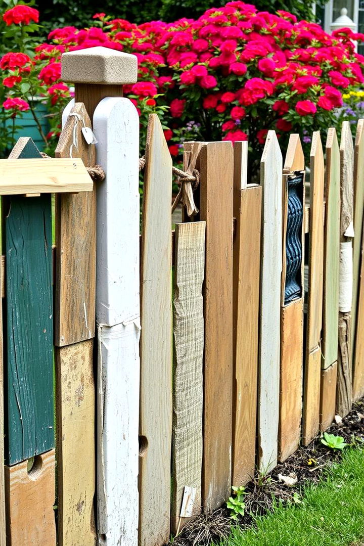 Recycled Materials Fence - 22 Small Garden Fence Ideas