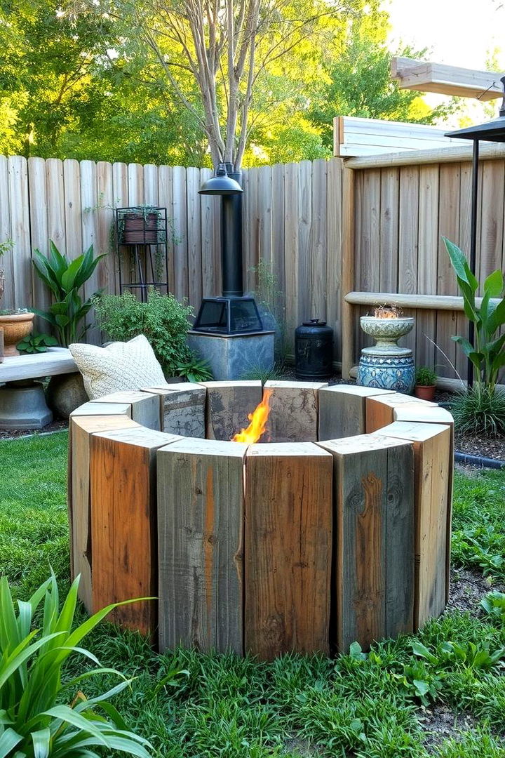 Recycled Materials Pit - 22 Rustic Fire Pit Ideas