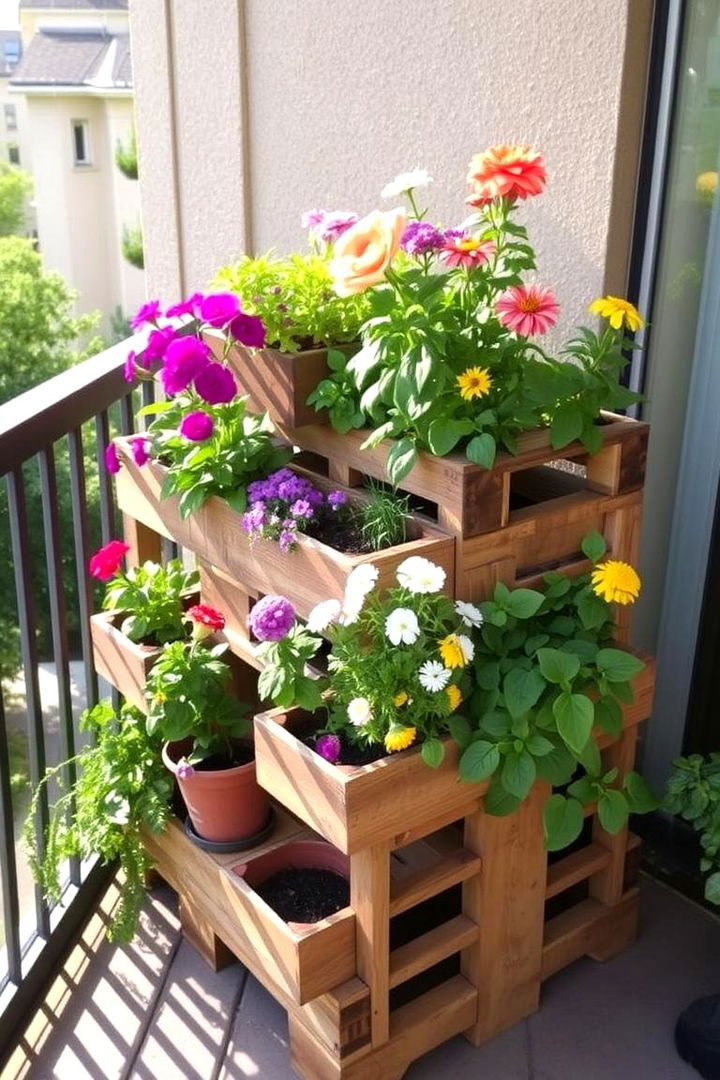 Recycled Pallet Planter - 22 Green Balcony Ideas