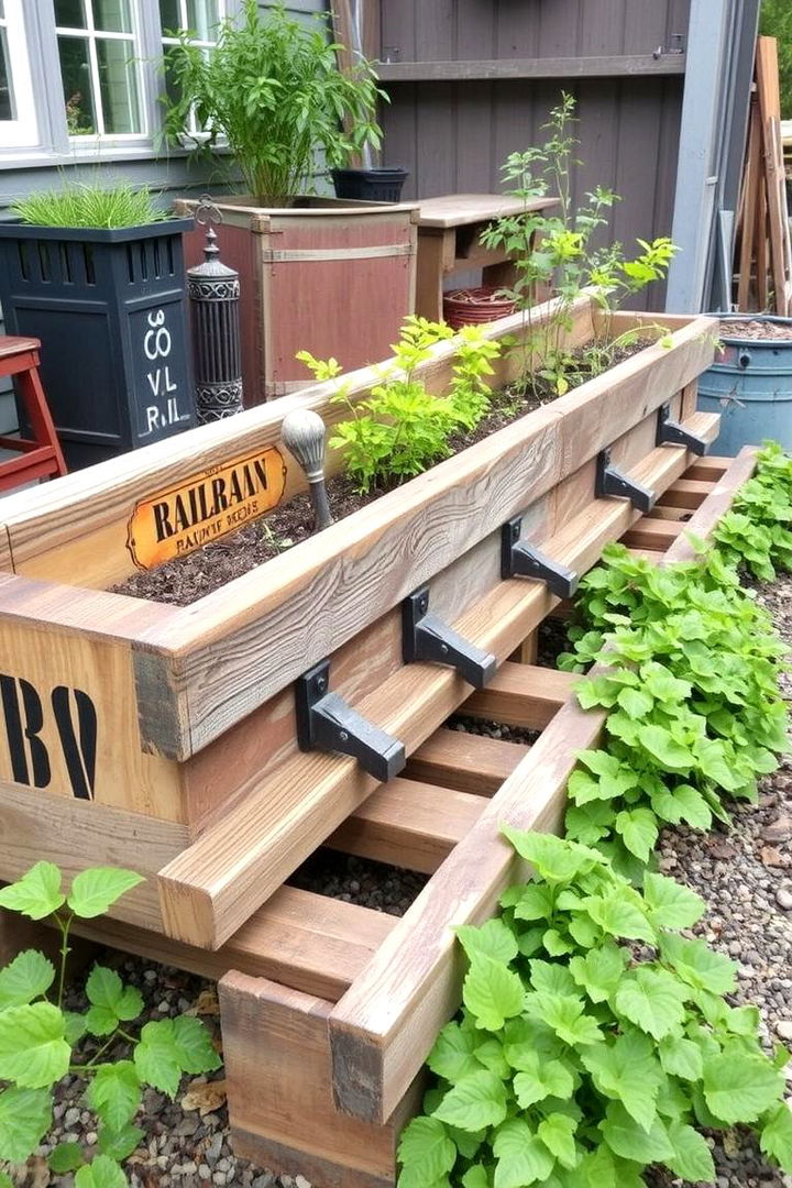 Recycled Railroad Trestle Beds - 22 Inexpensive Raised Garden Bed Ideas