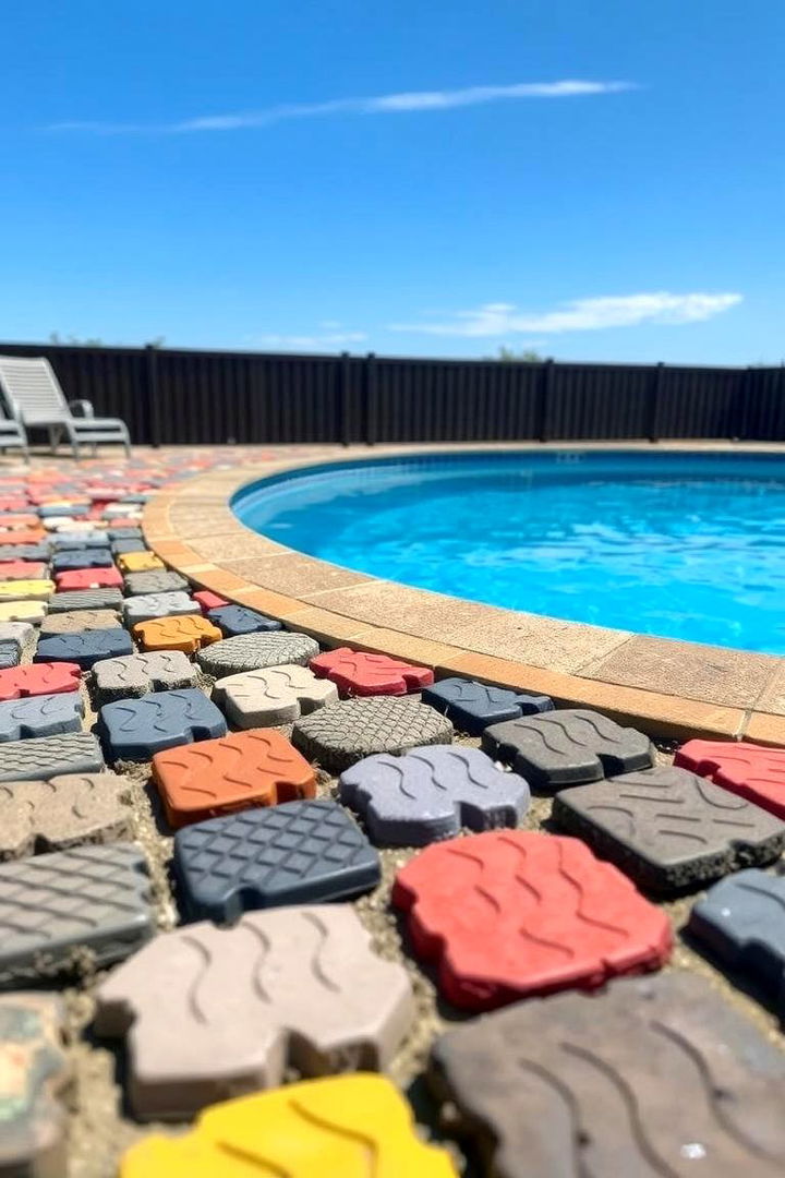 Recycled Tire Pool Decking - 22 Backyard Pool Ideas on a Budget