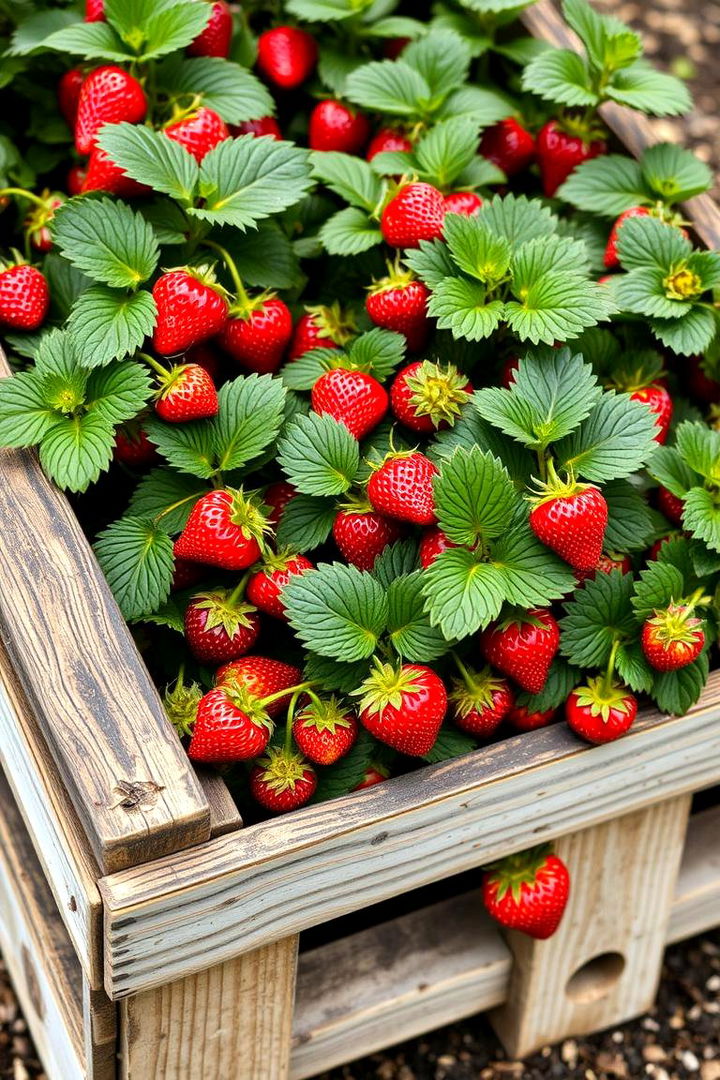 Recycled Wooden Crate Strawberry Planter - 22 Strawberry Planter Ideas