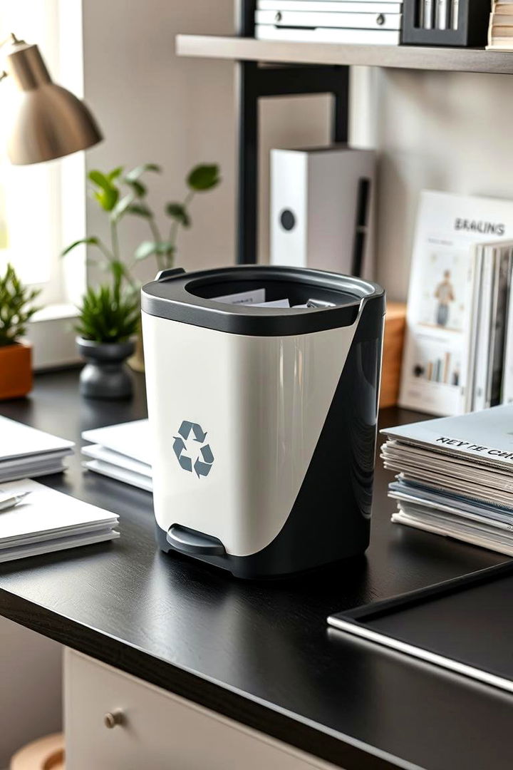 Recycling Bin Integration - 22 Desk Organization Ideas