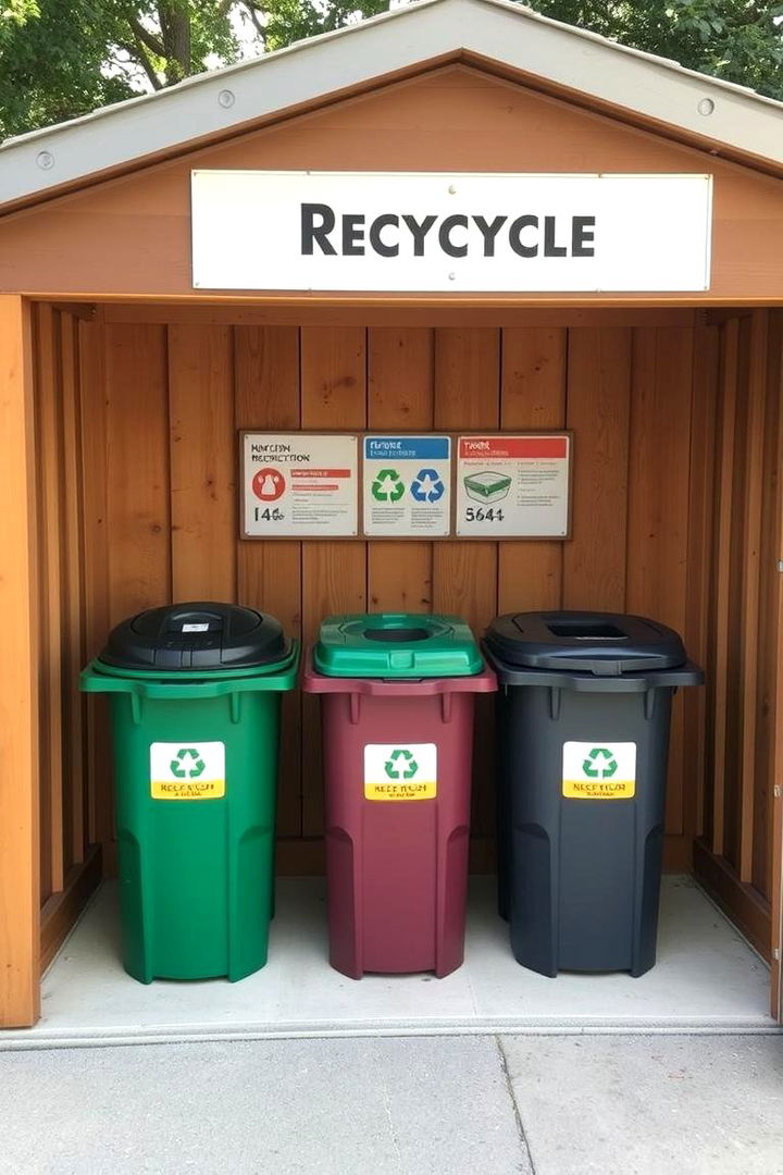 Recycling and Trash Stations - 22 Shed Organization Ideas