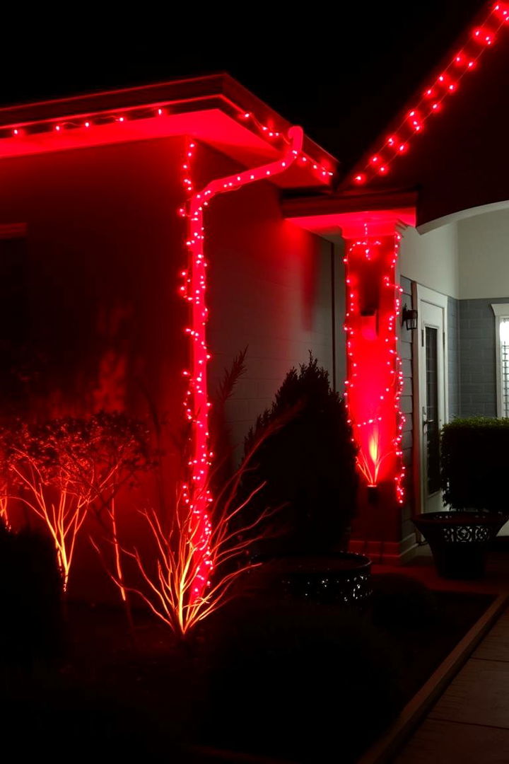 Red Decorative Lighting Accents - 22 red home exterior ideas