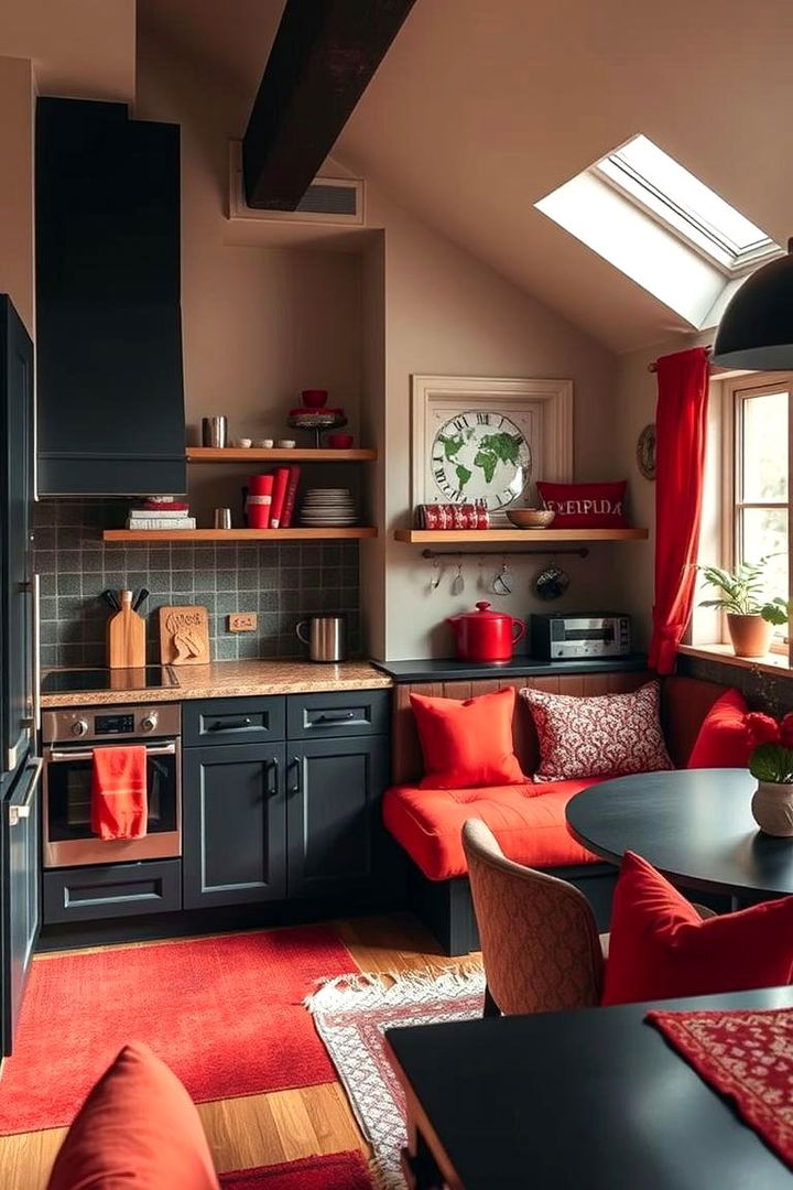 Red Infused Textiles - 22 red and black kitchen ideas