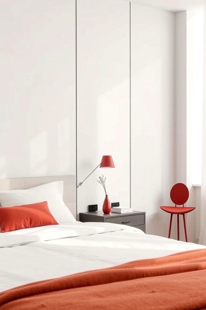 Red Minimalism - 22 Red Bedroom Ideas