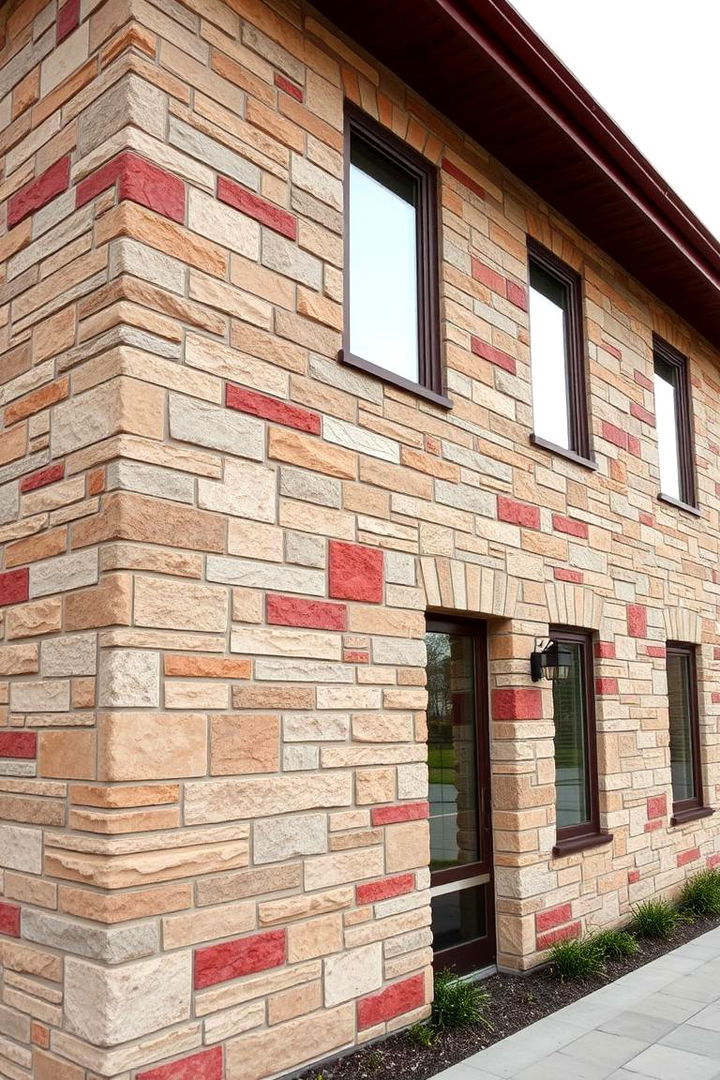Red Overtones on Stone Cladding - 22 red home exterior ideas
