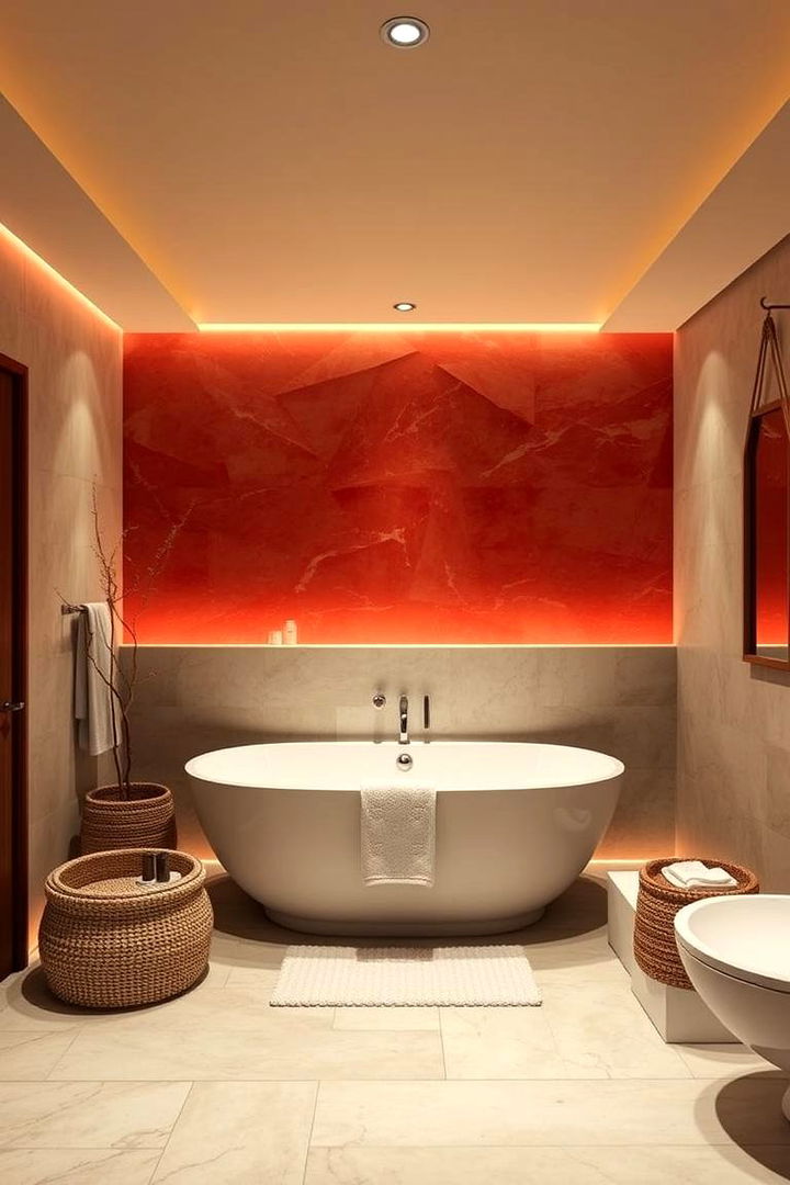 Red Spa Inspired Sanctuary - 22 Red Bathroom Ideas