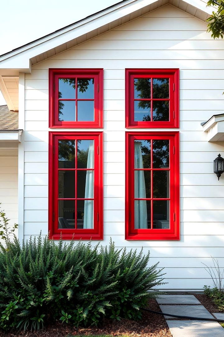 Red Window Frame Enhancements - 22 red home exterior ideas