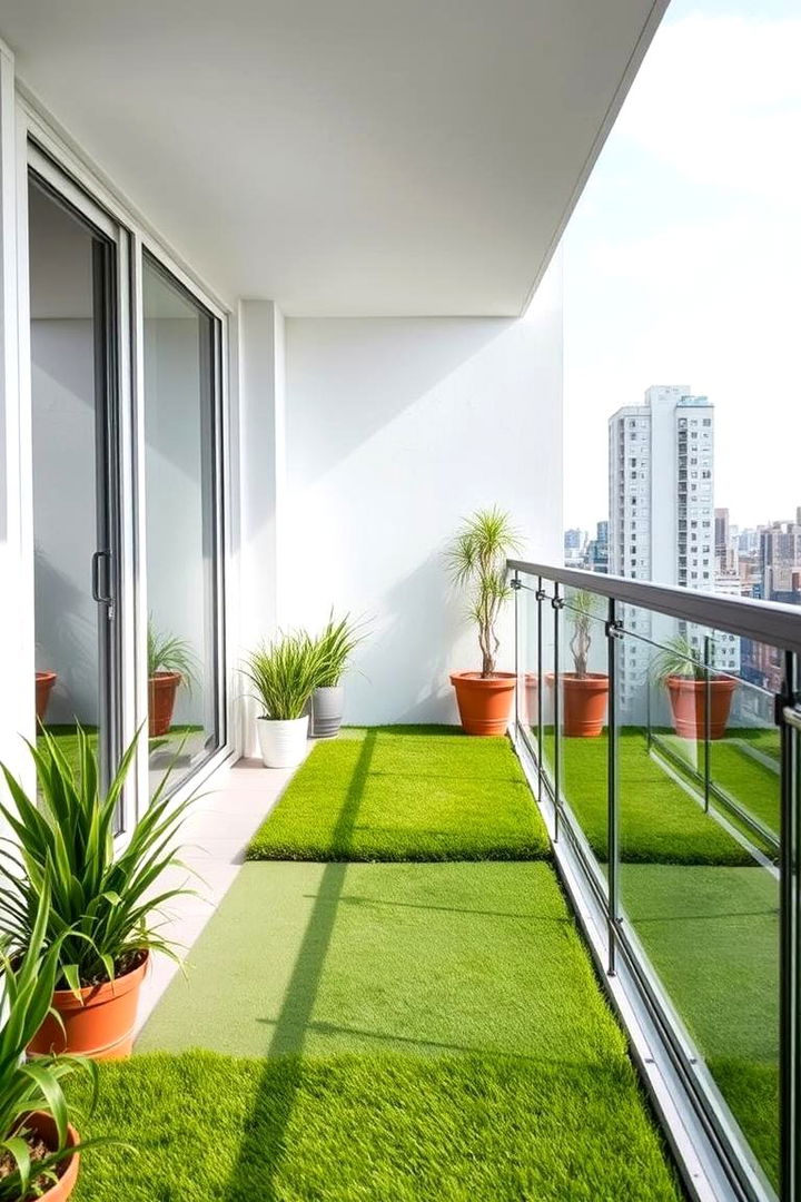 Reduction of Dust and Allergens - 22 Artificial Grass Balcony Design