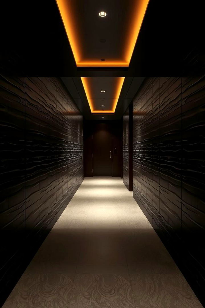 Refined Black Paneling - 22 Black Hallway Ideas