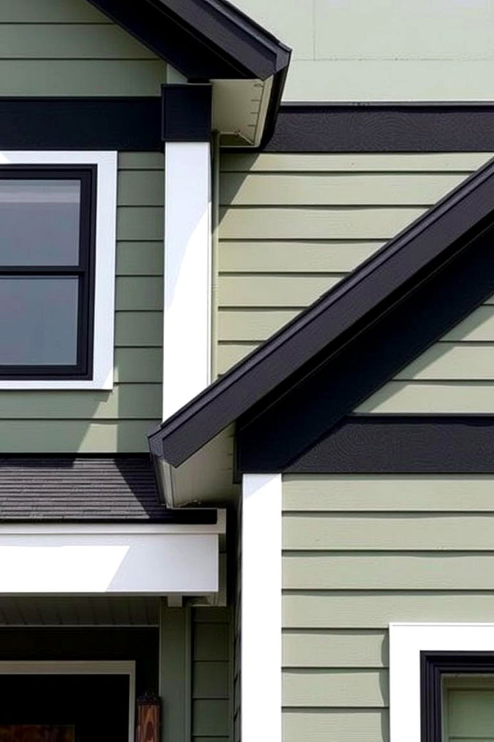 Refined Charcoal Detailing - 22 Exterior House Color Schemes With Sage Green Siding