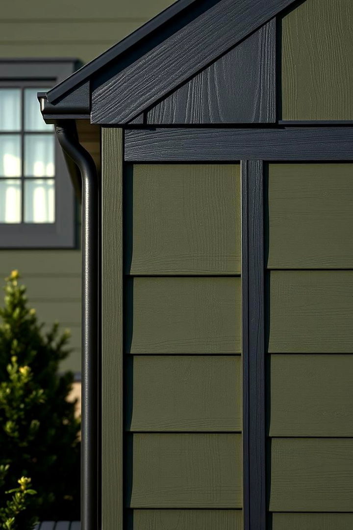 Refined Craftsmanship - 22 Dark Olive Green House With Black Trim