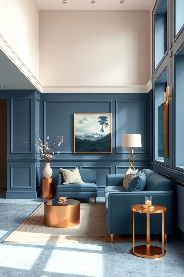 Refined Elegance in Blue Hues - 22 Blue and Gold Bathroom Ideas