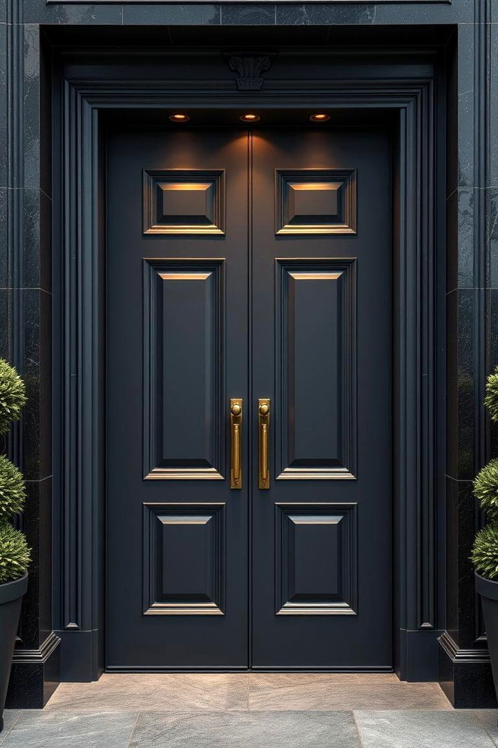 Refined Luxury - 22 Dark Gray Front Door Ideas
