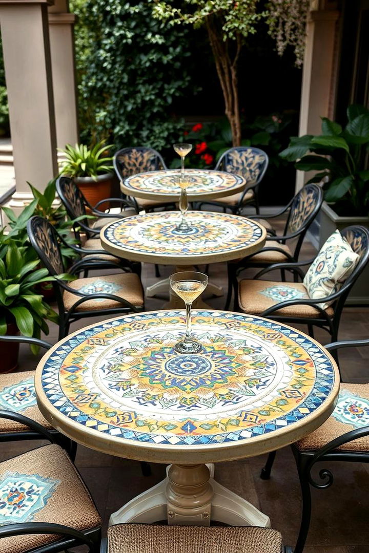 Refined Mosaic Outdoor Tabletops - 22 Mosaic Garden Ideas