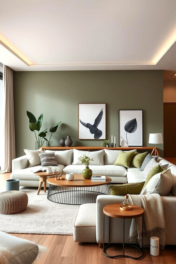 Refined Olive and White - 22 Two Colour Combination for Living Room