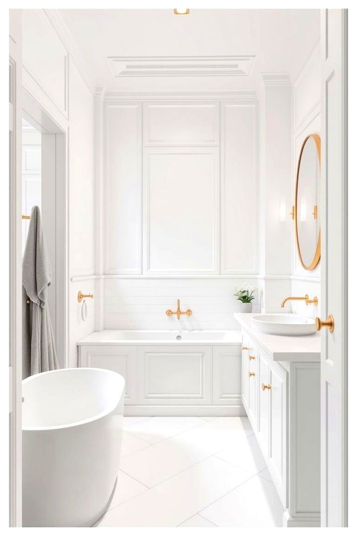 Refined Simplicity with Lasting Impact - 22 White and Gold Bathroom Ideas