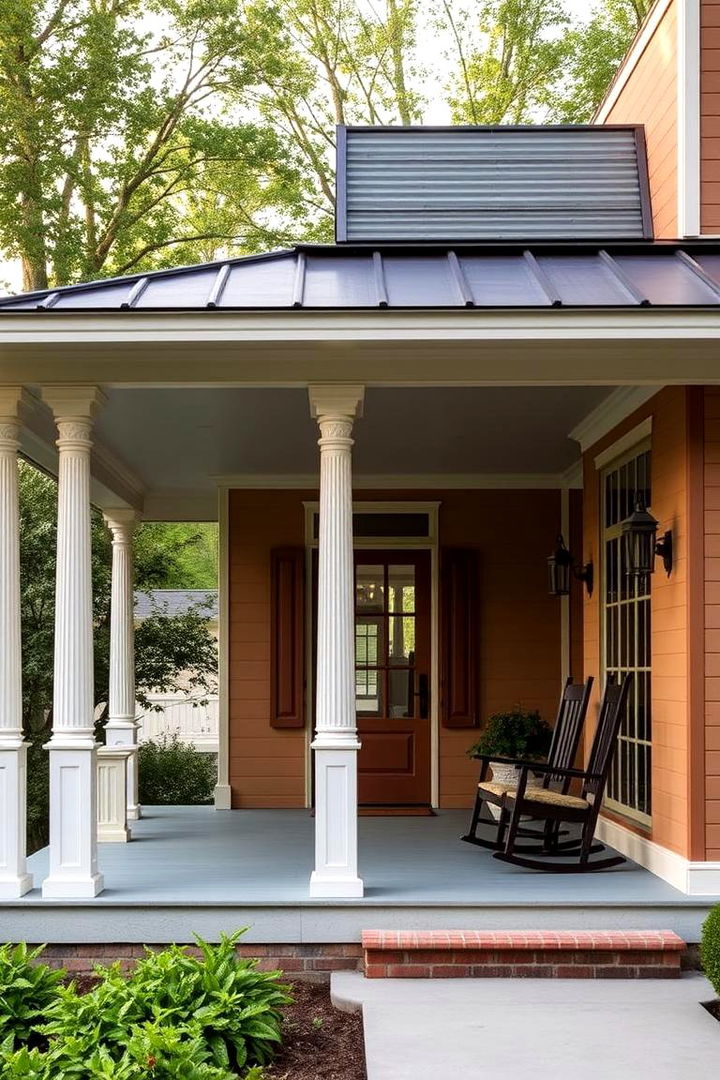 Refined Southern Porch - 22 Metal Roof Porch Design Ideas
