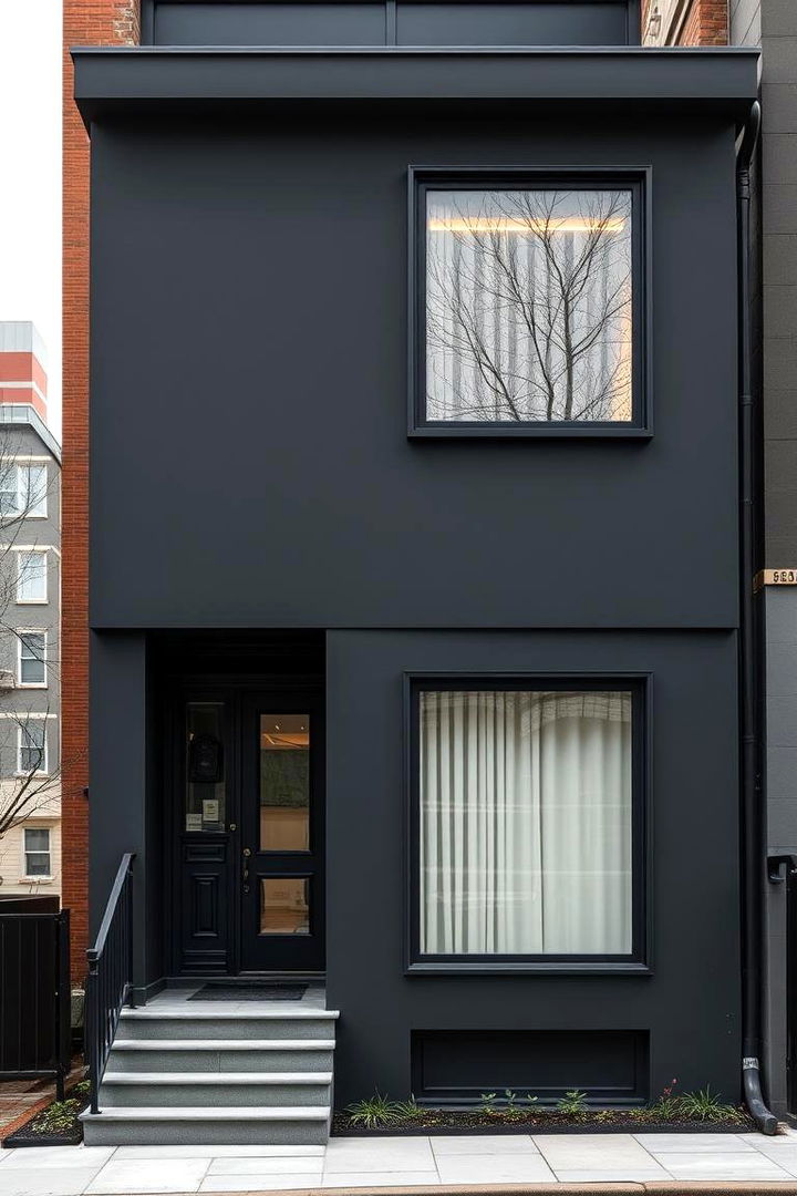 Refined Urban Sophistication - 22 Dark Grey House Exterior Ideas
