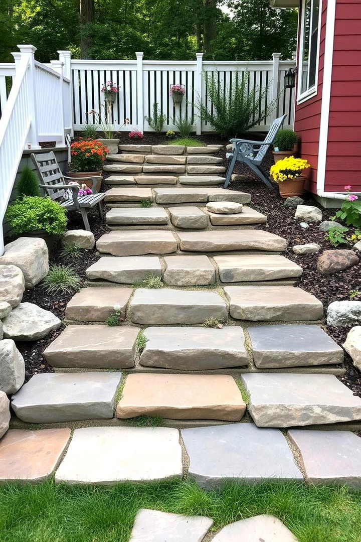 Reflecting Personal Style in Flagstone Steps - 22 Flagstone Steps