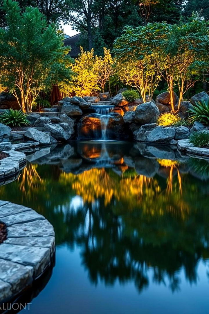 Reflection Focused Design - 22 Small Pond Ideas With Waterfalls