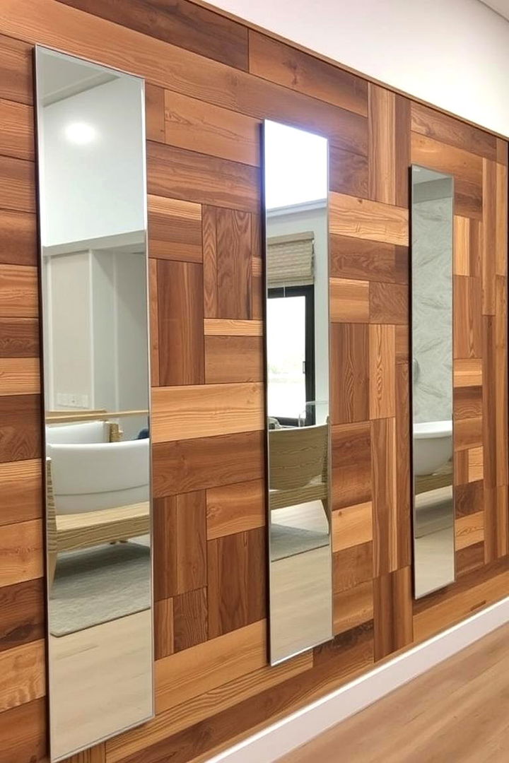 Reflective Barnwood and Mirror Accents - 22 Barnwood Accent Wall Ideas