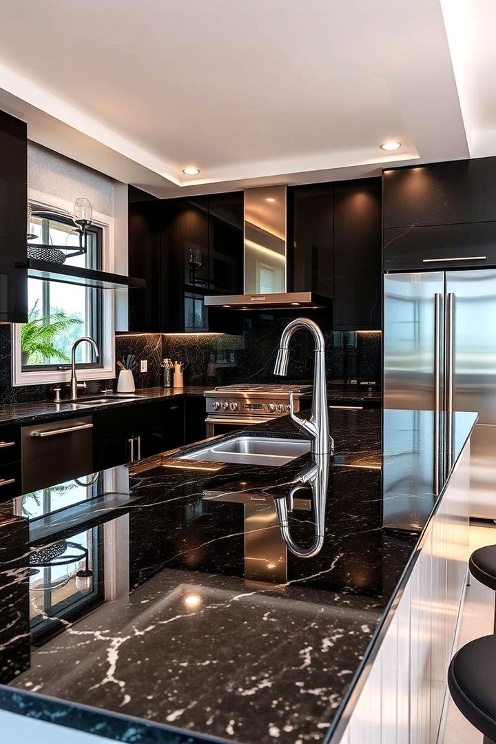 Reflective Beauty - 22 Black Granite Countertops Kitchen Ideas